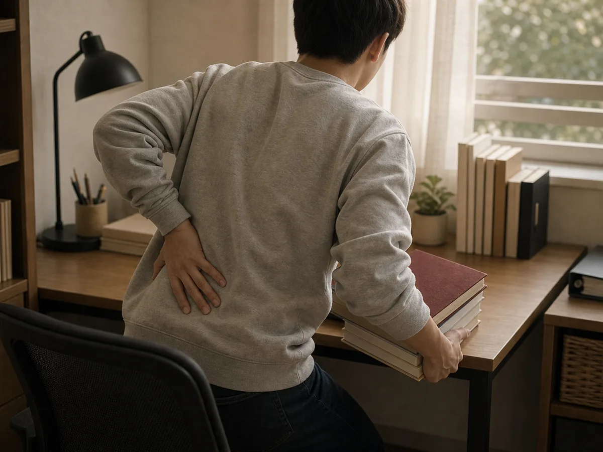 책 들고 일어서다 삐끗, 허리가 뒤로 젖혀지질 않았습니다